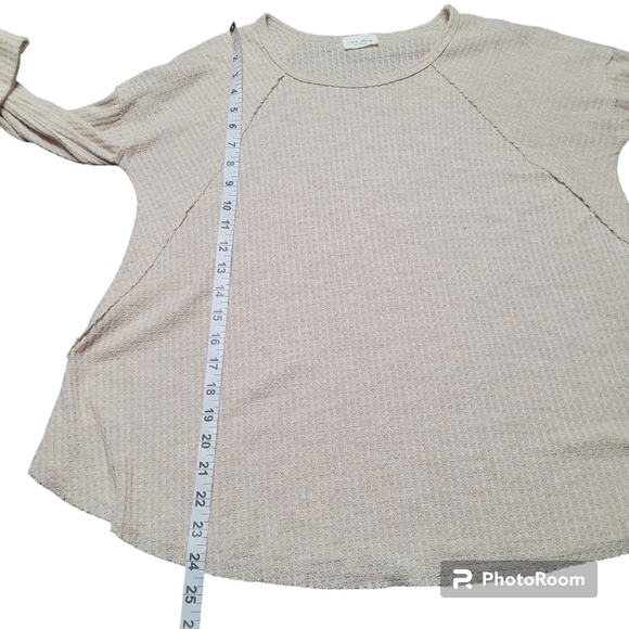 143 Story By Line Up Cream Waffle Knit Swing Top - Picture 8 of 9